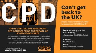 Simian Skill International to put on a CPD Course in UAE for UK scheme card holders