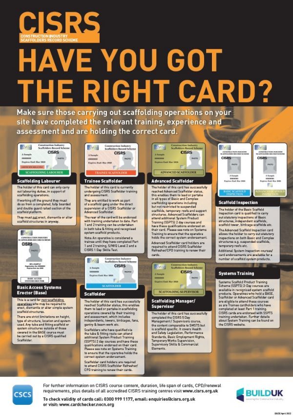 Booklet & Poster Info - Construction Industry Scaffolders Record Scheme ...